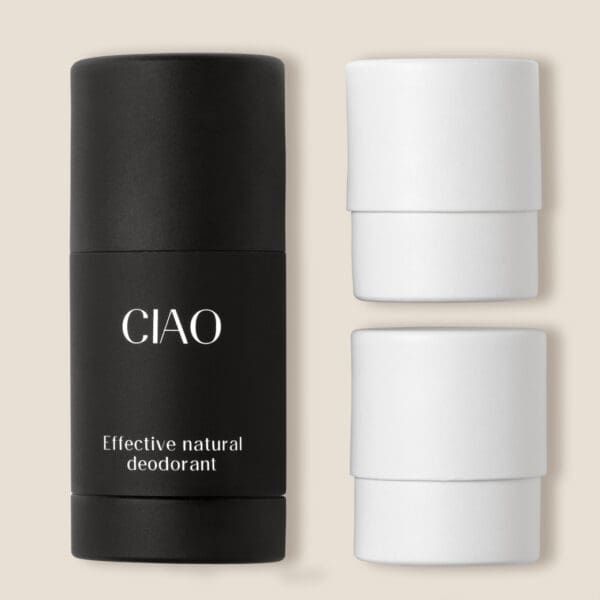 CIAO Natural Stick Deodorant with Reusable Metal Case and 2 Refills. Ilu Hub - Natural Organic Clean Skincare Products Makeup Haircare
